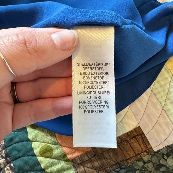 Adrianna Papell • Asymmetrical Dress • Sleeveless • Blue • Front Drape • Size 6 - Picture 7 of 9